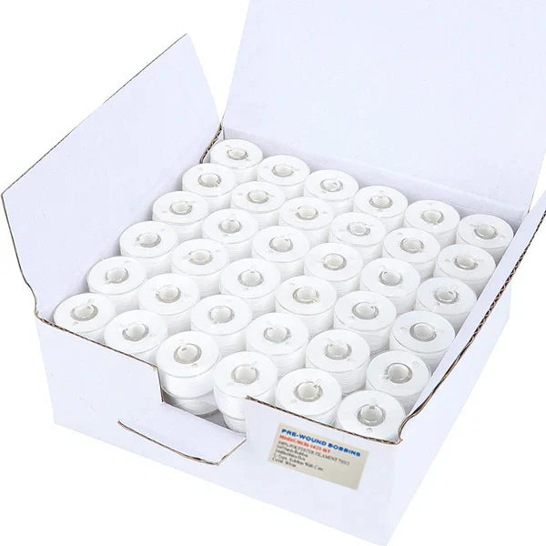 Bobbin Thread (1case=) - WHITE - Burzip Wholesale