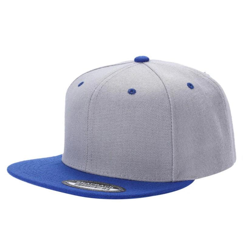 PS-POLY SNAPBACK FLAT BILL - L.GREY/RED - Burzip Wholesale