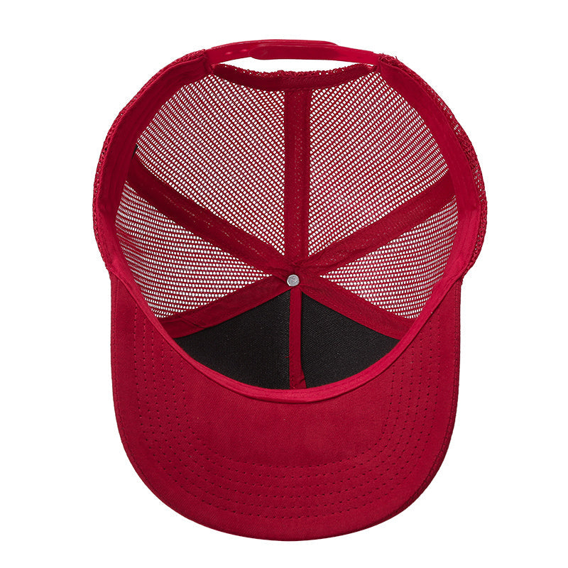 5Panel Suede Front Mesh Back Trucker Cap for Burning Art sum 520 - ROYAL/BLK - FLATBILL - Burzip Wholesale