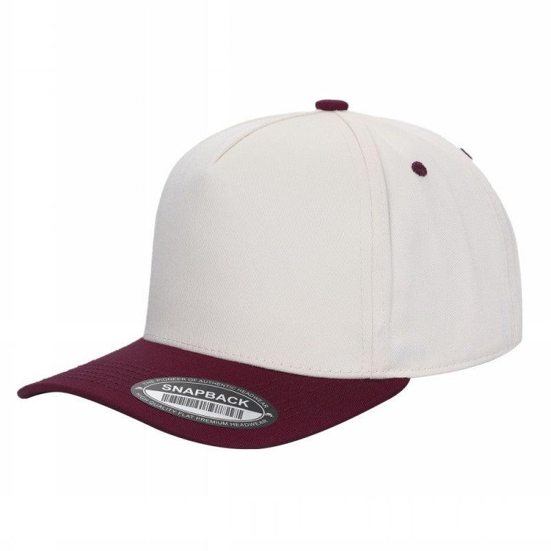 5panel Solid with Under Bill Colored Blank Caps Tcoa - L.GREY/RED - Burzip Wholesale