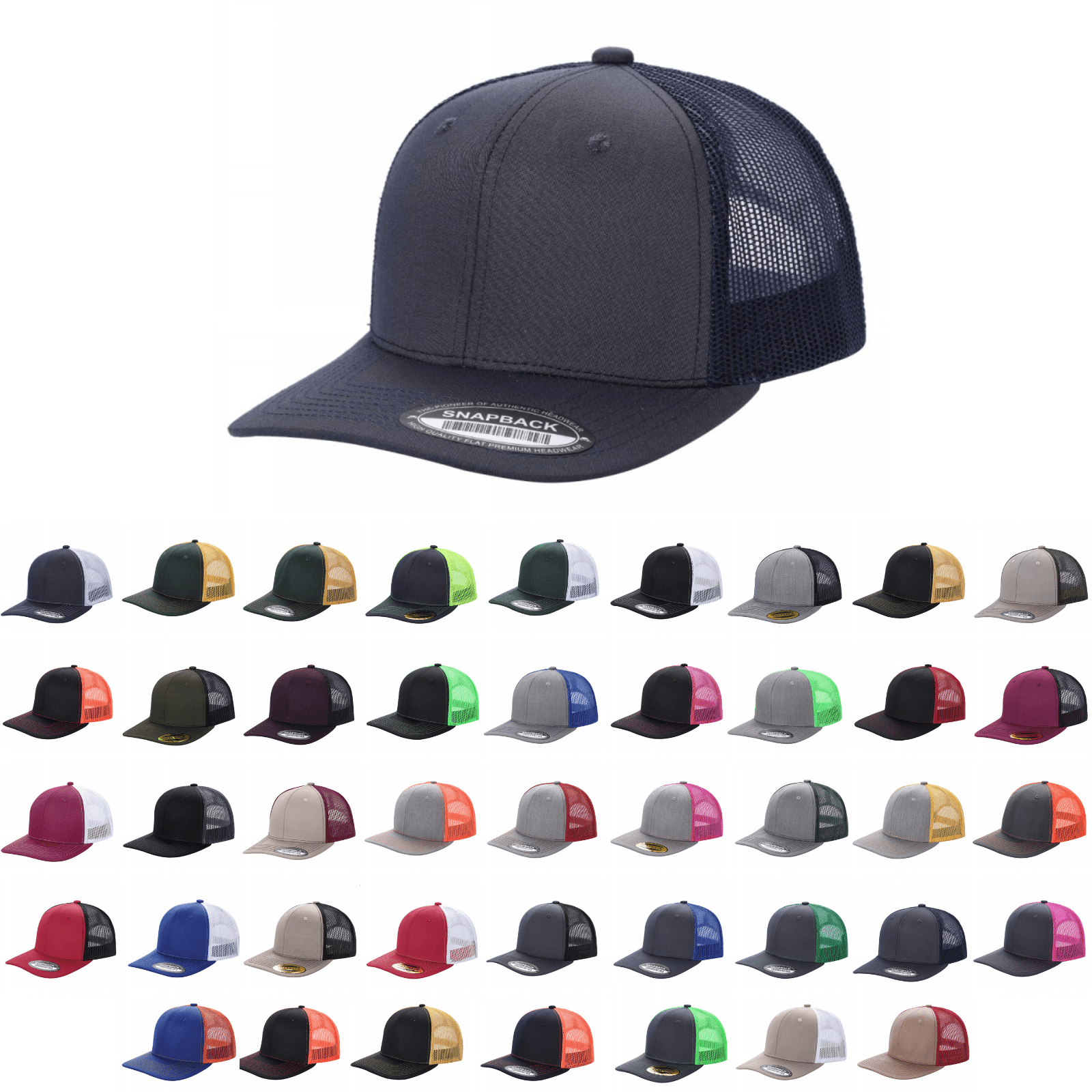 TRTM2-DZ-TWILL FABRIC WITH MESH BACK 2TONE CAPS - Blk/gold - Burzip Wholesale