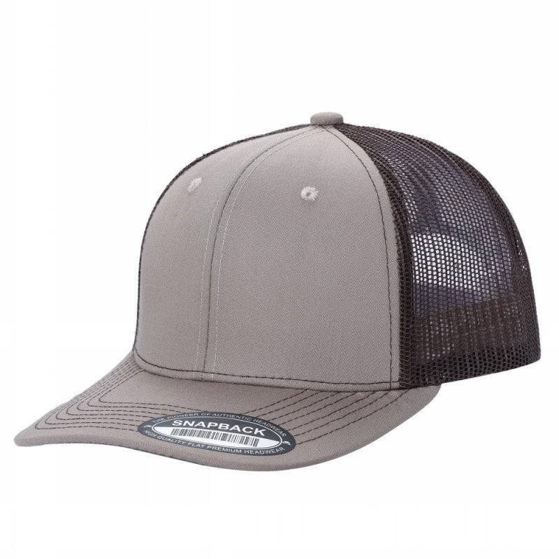 TRTM2-DZ-TWILL FABRIC WITH MESH BACK 2TONE CAPS - Charcoal/n.orange - Burzip Wholesale