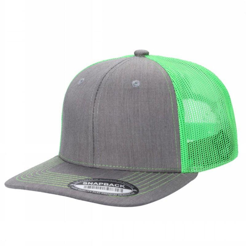 TRTM2-DZ-TWILL FABRIC WITH MESH BACK 2TONE CAPS - H.grey/n.orange - Burzip Wholesale