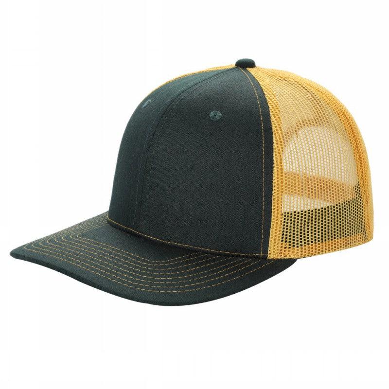 TRTM2-DZ-TWILL FABRIC WITH MESH BACK 2TONE CAPS - Blk/n.pink - Burzip Wholesale
