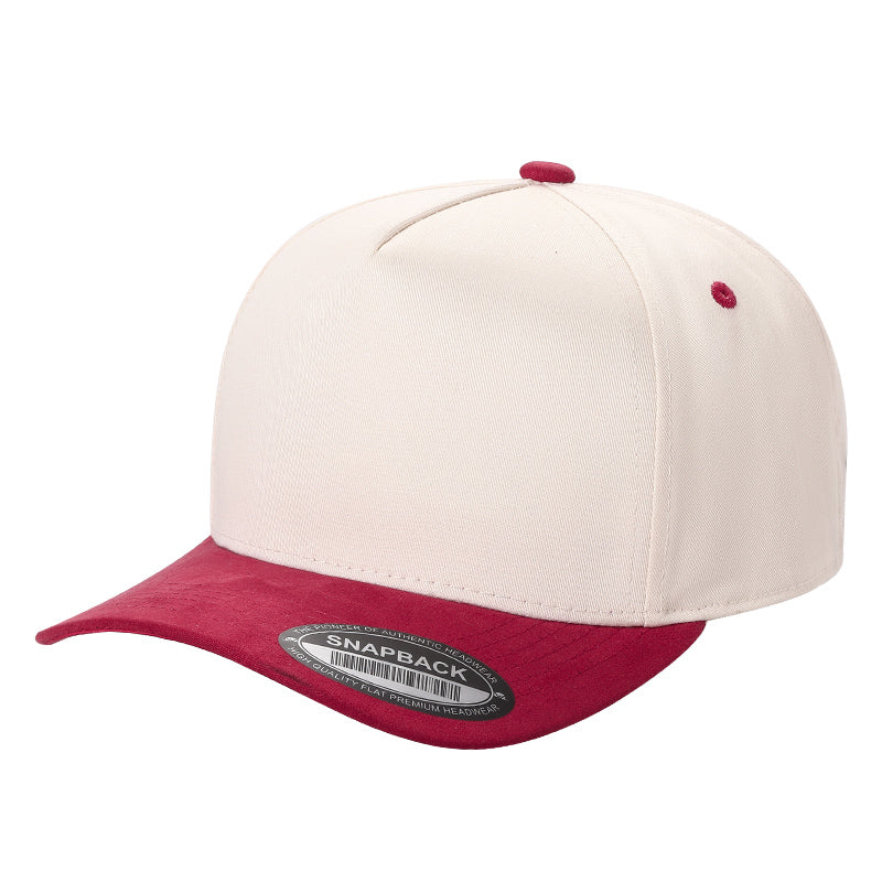 5panel Twill Head Suede Bill Blank Caps Tcs - TAN/K.GREEN - Burzip Wholesale