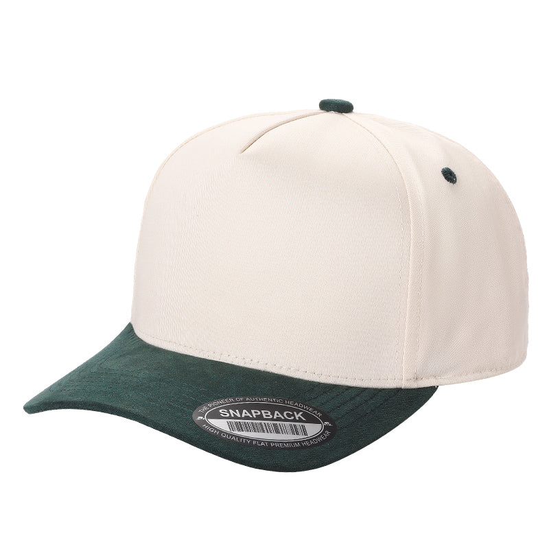 5panel Twill Head Suede Bill Blank Caps Tcs - BLACK - Burzip Wholesale