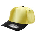 SATIN CROWN & SUEDE BILL 5PANEL SNAP BACK-PREPACK tcsts - TAN/GOLD - Burzip Wholesale