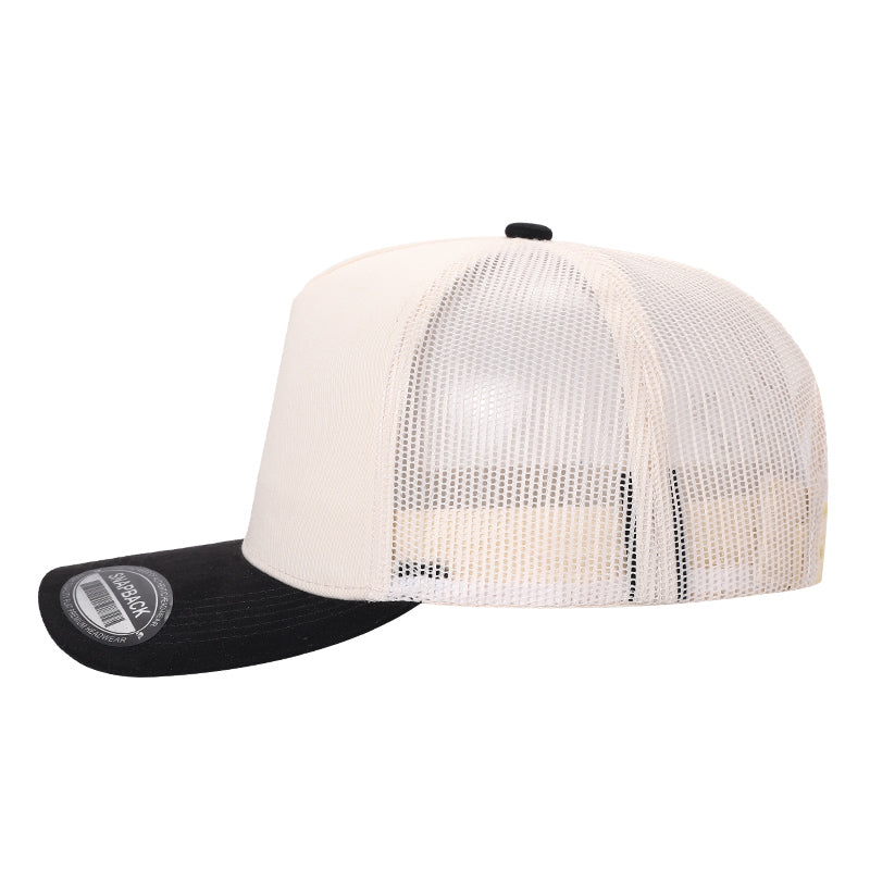 5panel Twillcrown Mesh Back Suede Bill Blank Caps Tcms - TAN/BABY.PINK - Burzip Wholesale