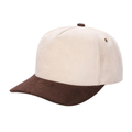 5panel Whole Suede Fabric Snapback Blank Hats 5suede - TAN/WINE - Burzip Wholesale