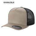 5panel Twill Crown Tracker Mesh Snapback 2tone 5trtm - KHAKI/WINE - Burzip Wholesale