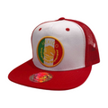 HPM-DZ-MEXICO EMBROIDERY, FLAT BILL W/MESH SNAPBACK-$5.50 - WHIT/RED - Burzip Wholesale