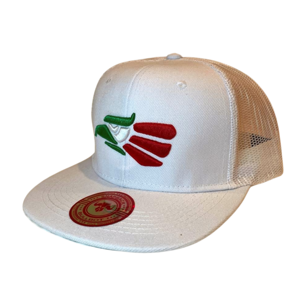 HPM-DZ-EAGLE EMB FLATBILL MESH BACK SNAPBACK-$5.50 - WHT - Burzip Wholesale