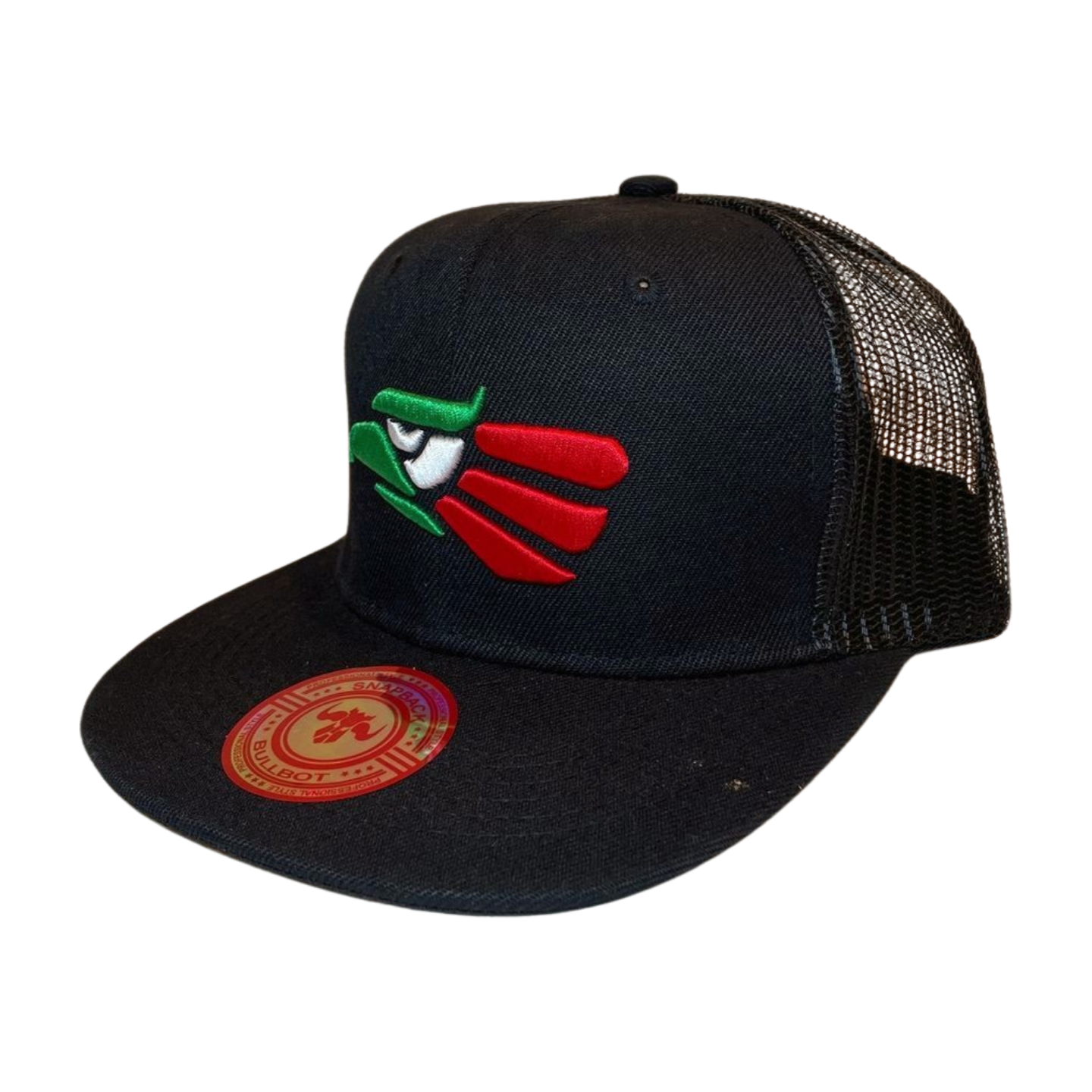 HPM-DZ-EAGLE EMB FLATBILL MESH BACK SNAPBACK-$5.50 - BLACK - SOLID - Burzip Wholesale