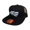 HPM-DZ-EAGLE EMB FLATBILL MESH BACK SNAPBACK-$5.50 - BLACK - Burzip Wholesale