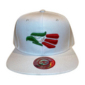 HP EAGLE EMBROIDERY, FLAT BILL SNAPBACK - WHT/REDEGLE - Burzip Wholesale