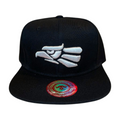 HP EAGLE EMBROIDERY, FLAT BILL SNAPBACK - BLACK/WHT EGLE - Burzip Wholesale