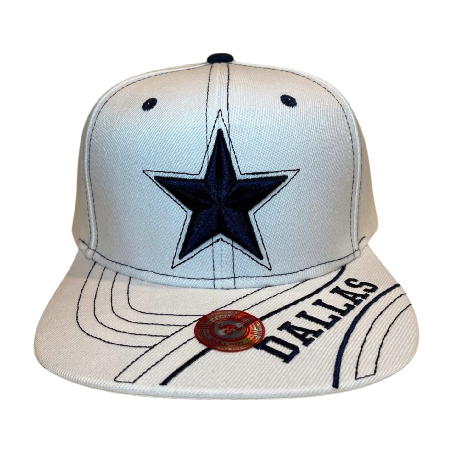 HP-DZ-STAR EMBROIDERY FLAT BILL SNAPBACK - DARK BLUE - Burzip Wholesale