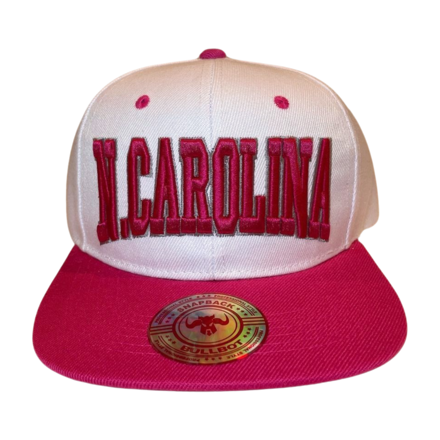 HP-DZ-NCAROLINA EMBROIDERY FLAT BILL SNAPBACK-$6 - WHIT/PINK NC - Burzip Wholesale