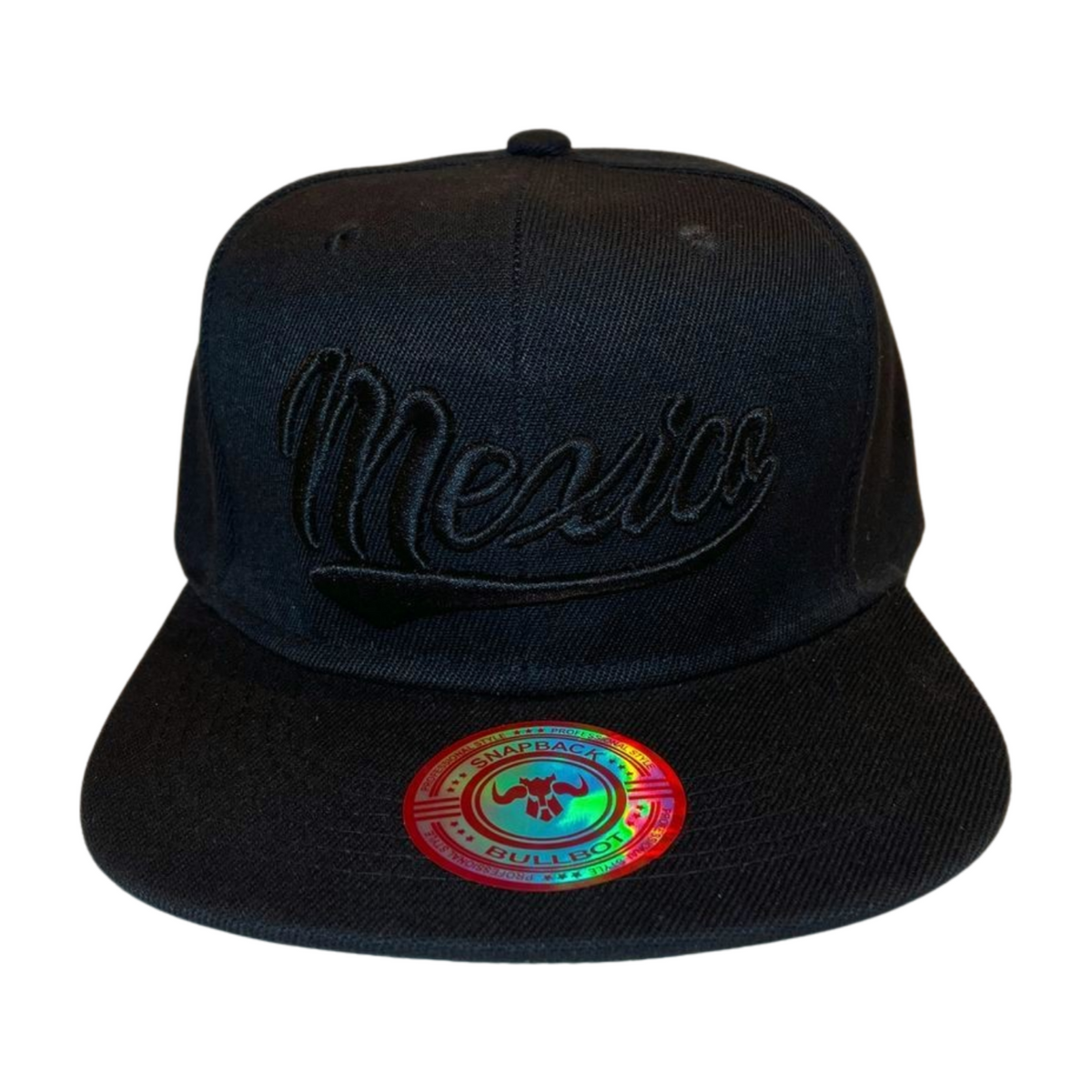 HP MEXICO EMBROIDERY FLATBILL SNAPBACK - BLACK - SOLID - Burzip Wholesale