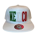HP MEXICO EMBROIDERY FLATBILL SNAPBACK - WHIT/BLACK - Burzip Wholesale