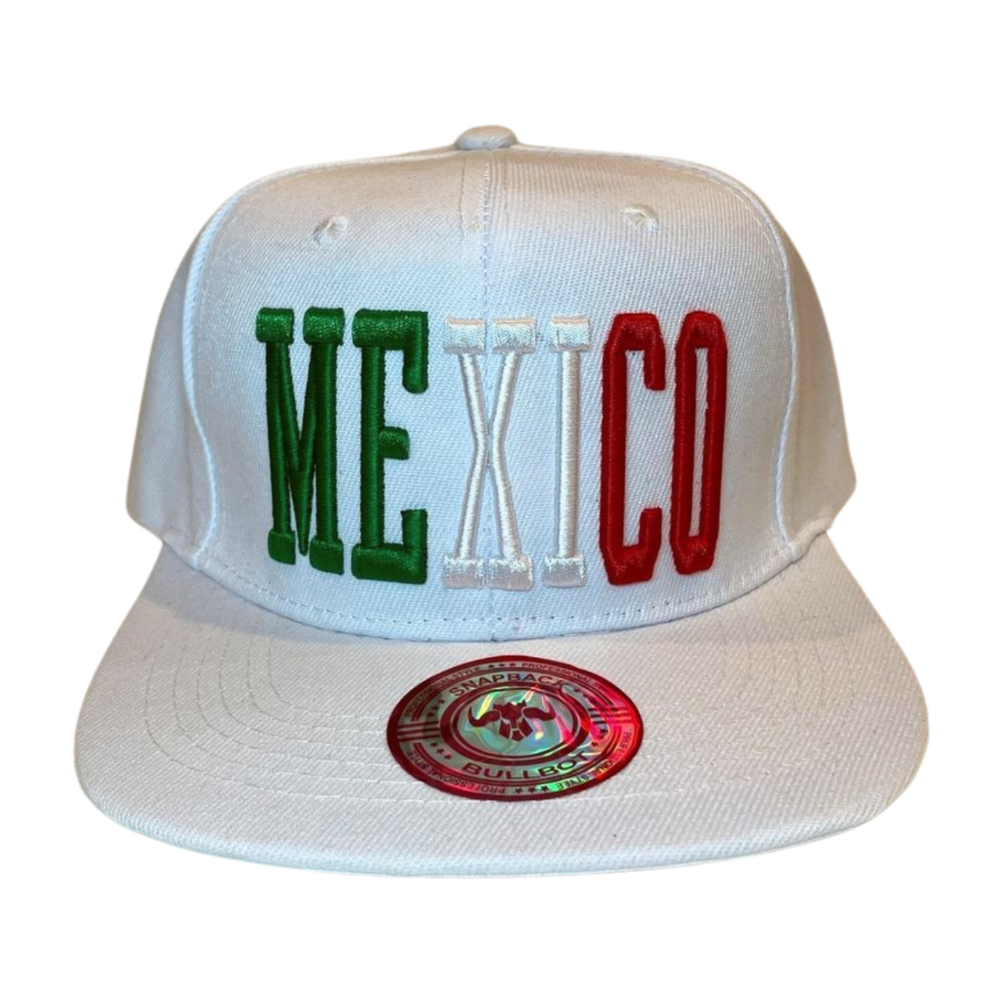 HP MEXICO EMBROIDERY FLATBILL SNAPBACK - WHIT/BLACK - Burzip Wholesale
