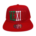 HP MEXICO EMBROIDERY FLATBILL SNAPBACK - RED - SOLID - Burzip Wholesale