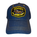 HP cowboy embroidery velcro ball cap - DENIM/BLUE RODEO - Burzip Wholesale
