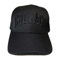 HPV-PK6-CHICAGO EMBROIDERY, VELCRO BALLCAP 6PCS/PACK - BLACK-BLACK CHICAGO - Burzip Wholesale