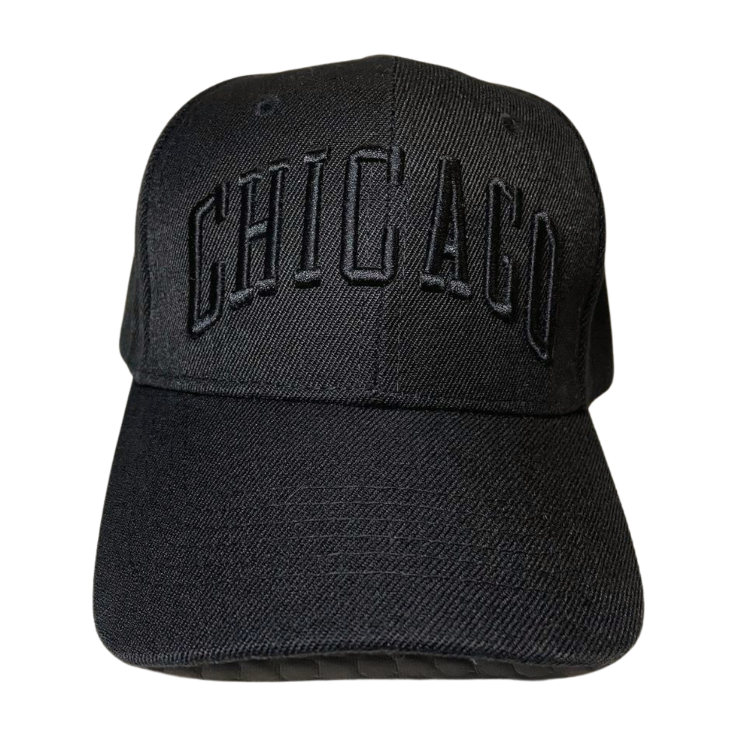 HPV-PK6-CHICAGO EMBROIDERY, VELCRO BALLCAP 6PCS/PACK - BLACK-BLACK CHICAGO - Burzip Wholesale