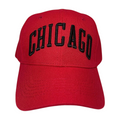 HPV-PK6-CHICAGO EMBROIDERY, VELCRO BALLCAP 6PCS/PACK - RED-BLACK CHICAGO - Burzip Wholesale