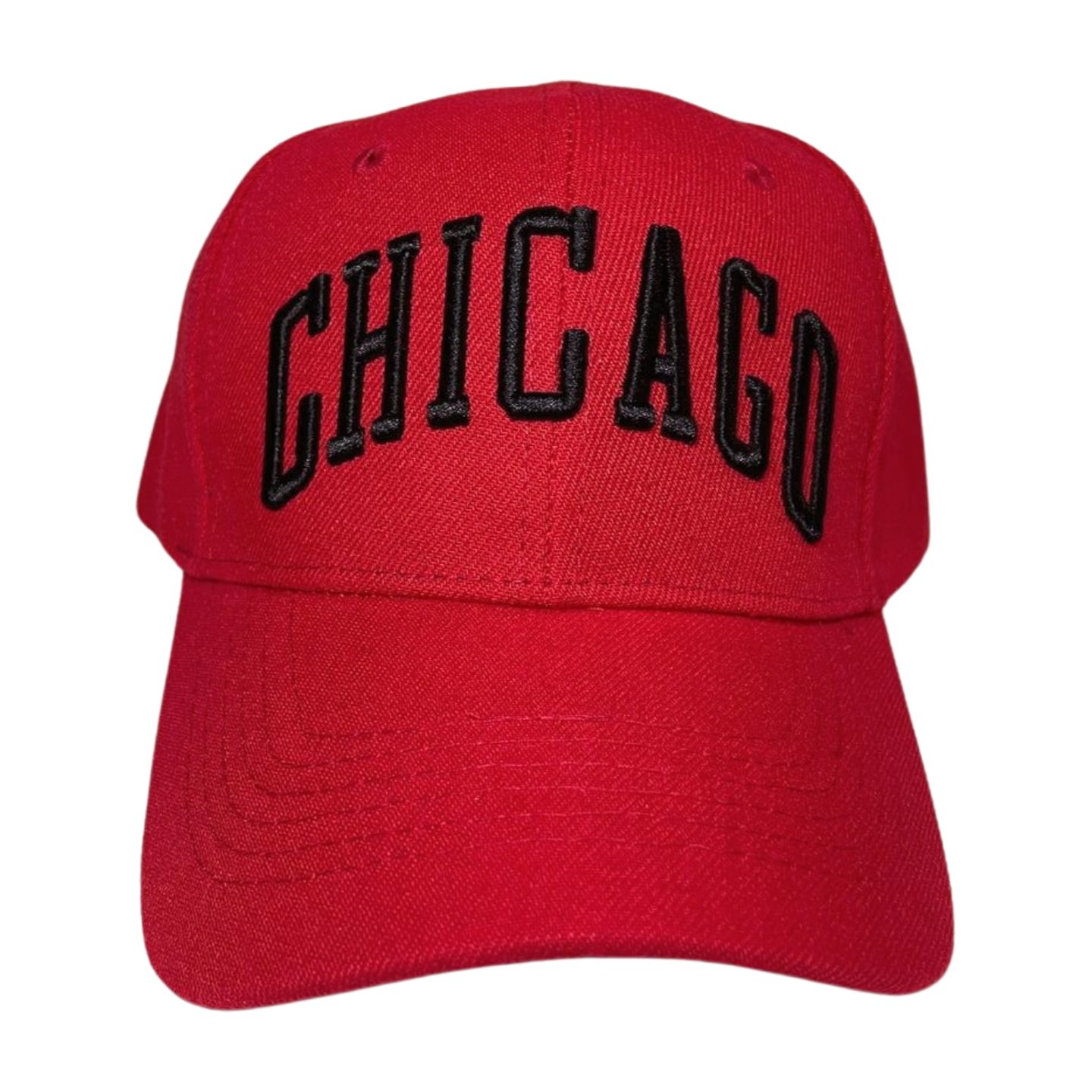 HPV-PK6-CHICAGO EMBROIDERY, VELCRO BALLCAP 6PCS/PACK - RED-BLACK CHICAGO - Burzip Wholesale