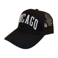 HPM-DZ-CHICAGO EMBHROIDERY, MESH BACK, VELCRO-DZ - BLACK/ WHIT CHICAGO - Burzip Wholesale