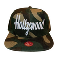 HP HOLLYWOOD EMBROIDERY, FLAT BILL SNAPBACK - RED - BLACK - Burzip Wholesale