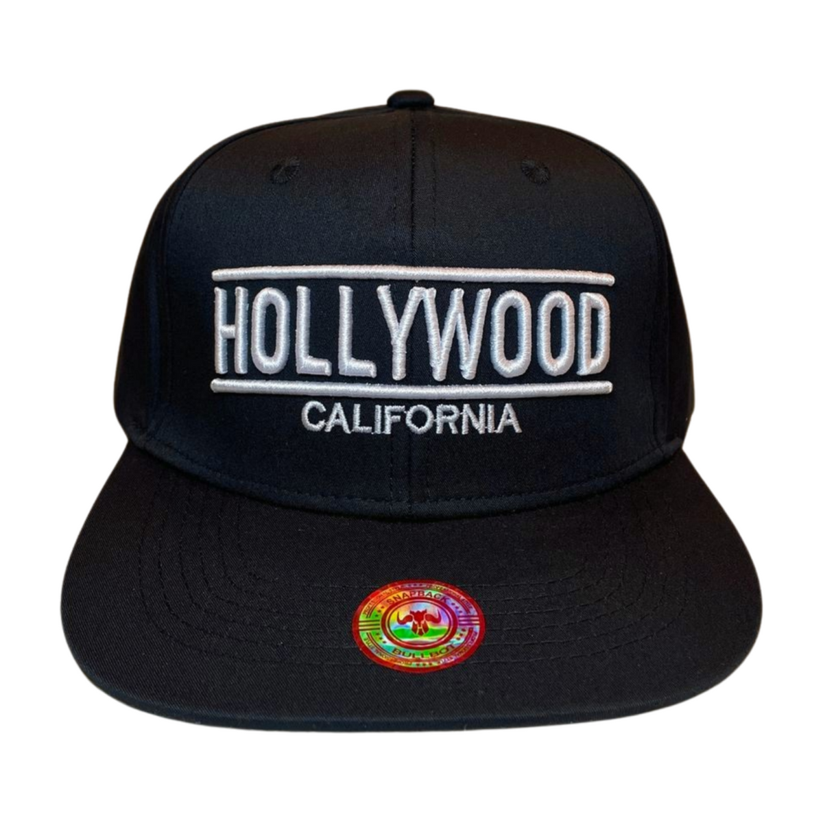 HP HOLLYWOOD EMBROIDERY, FLAT BILL SNAPBACK - GREY/BLACK - Burzip Wholesale