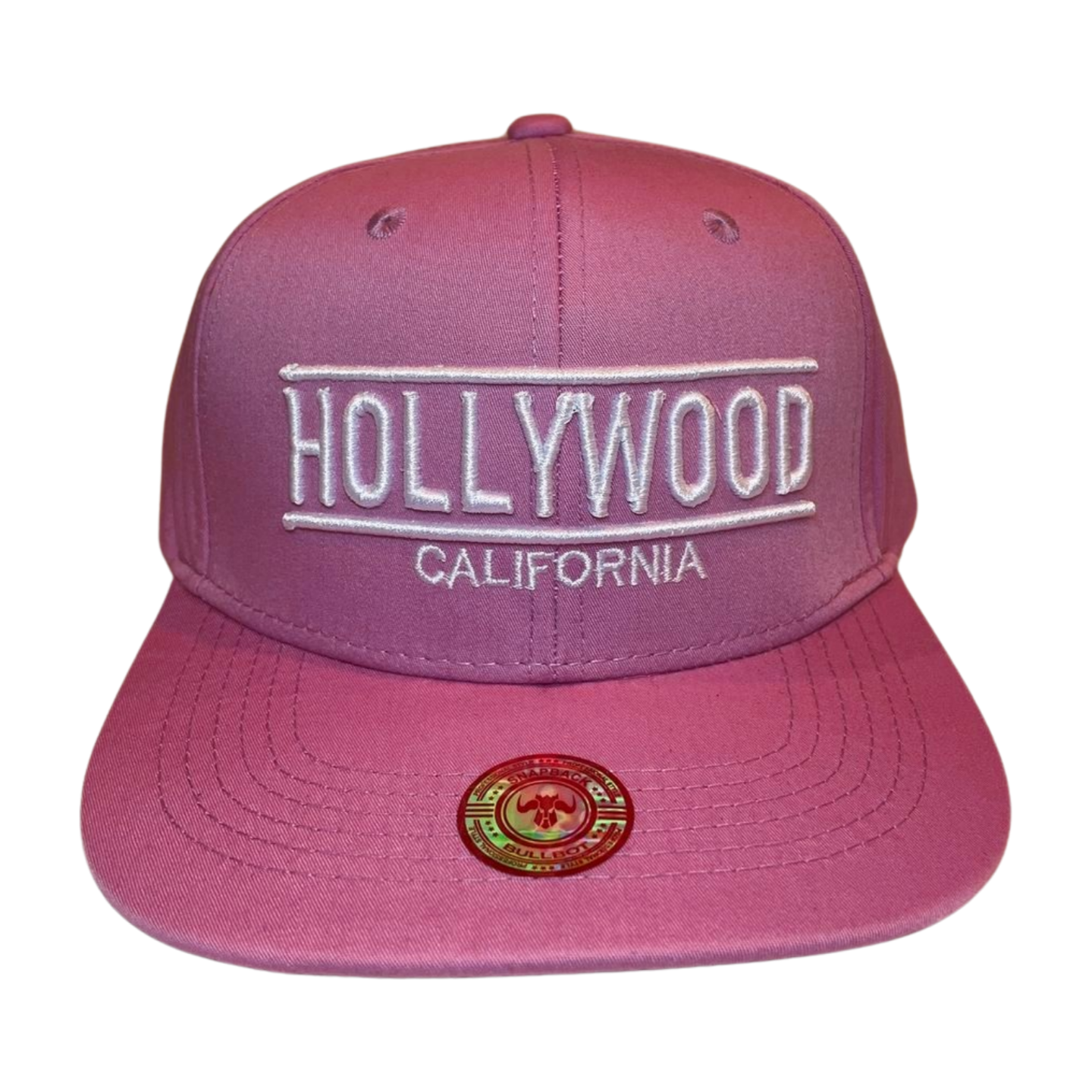 HP HOLLYWOOD EMBROIDERY, FLAT BILL SNAPBACK - PINK - Burzip Wholesale