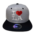 HP I LOVE LA EMBROIDERY, FLAT BILL ACRIL SNAPBACK - RED/GREY - Burzip Wholesale