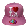 HP I LOVE LA EMBROIDERY, FLAT BILL ACRIL SNAPBACK - BLACK/RED - Burzip Wholesale
