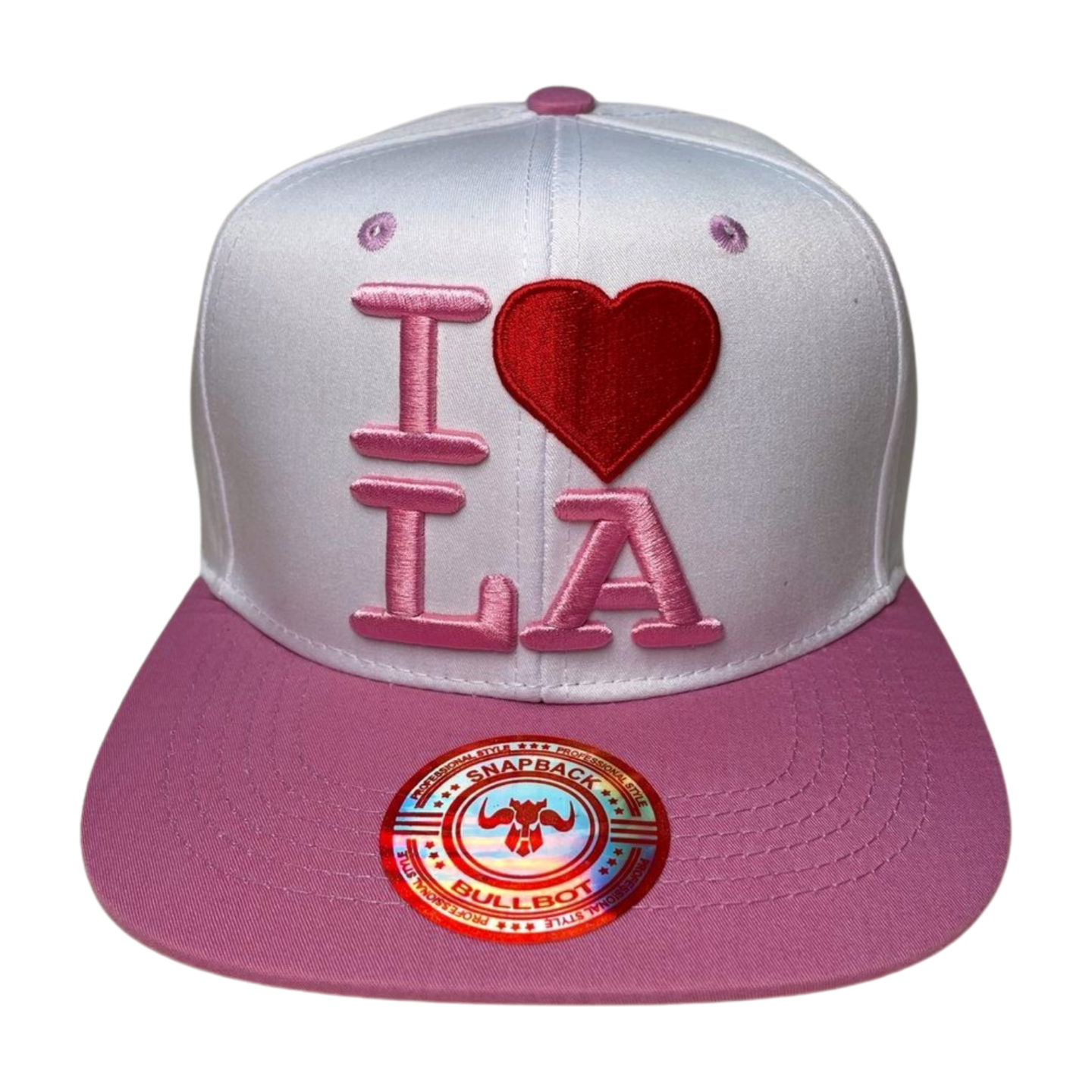 HP I LOVE LA EMBROIDERY, FLAT BILL ACRIL SNAPBACK - GREY/BLACK - Burzip Wholesale