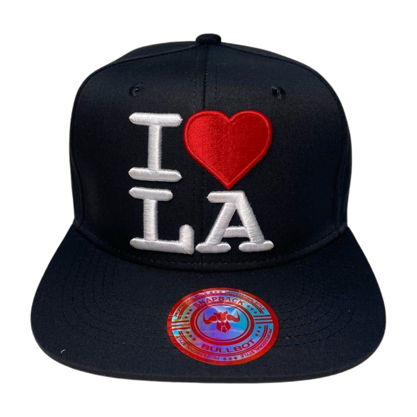 HP I LOVE LA EMBROIDERY, FLAT BILL ACRIL SNAPBACK - WHIT/PINK - Burzip Wholesale