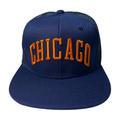 HPM-DZ-CHICAGOEMBROIDERY, FLAT BILL SNAPBACK-DZ - BLACK3 - Burzip Wholesale