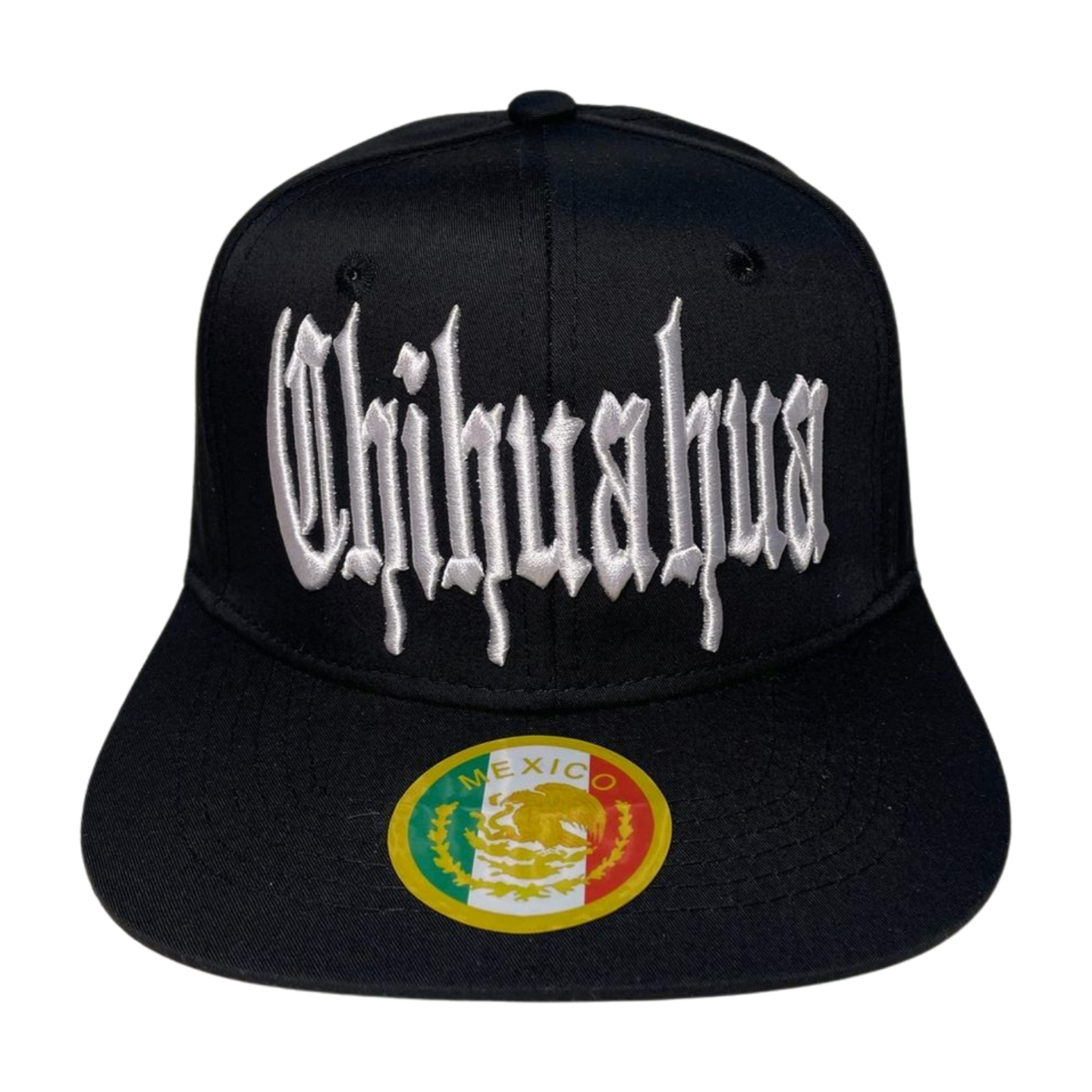 HP CLASSIC LETTER WHT EMBROIDERY ON BLACK CAP FLAT BILL - CHIHUAHUA - Burzip Wholesale