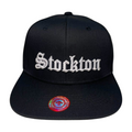 HP CLASSIC LETTER WHT EMBROIDERY ON BLACK CAP FLAT BILL - STOCKTON - Burzip Wholesale