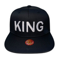 HP CLASSIC LETTER WHT EMBROIDERY ON BLACK CAP FLAT BILL - KING - Burzip Wholesale