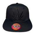 HP LEAVE Marijuana Embroidery Flat Bill Snapback - BLACK/BLACK-BLK - Burzip Wholesale