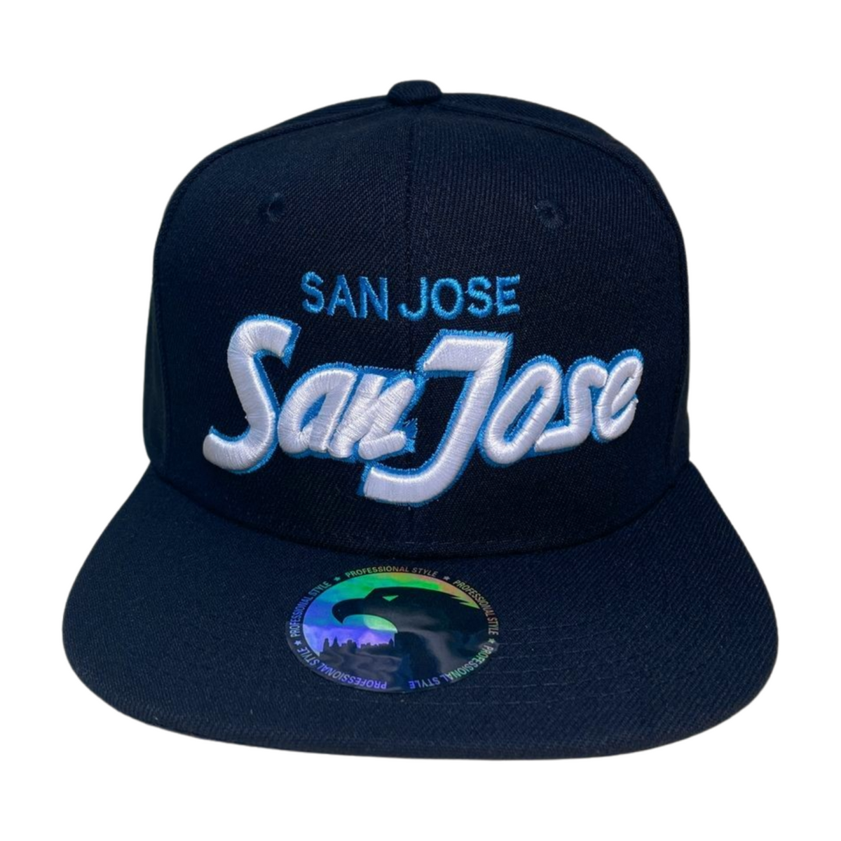 HPF-PK6-SAN JOSE EMBROIDERY, FLATBILL SNAPBACK 6PCS/PACK - BLACK - Burzip Wholesale