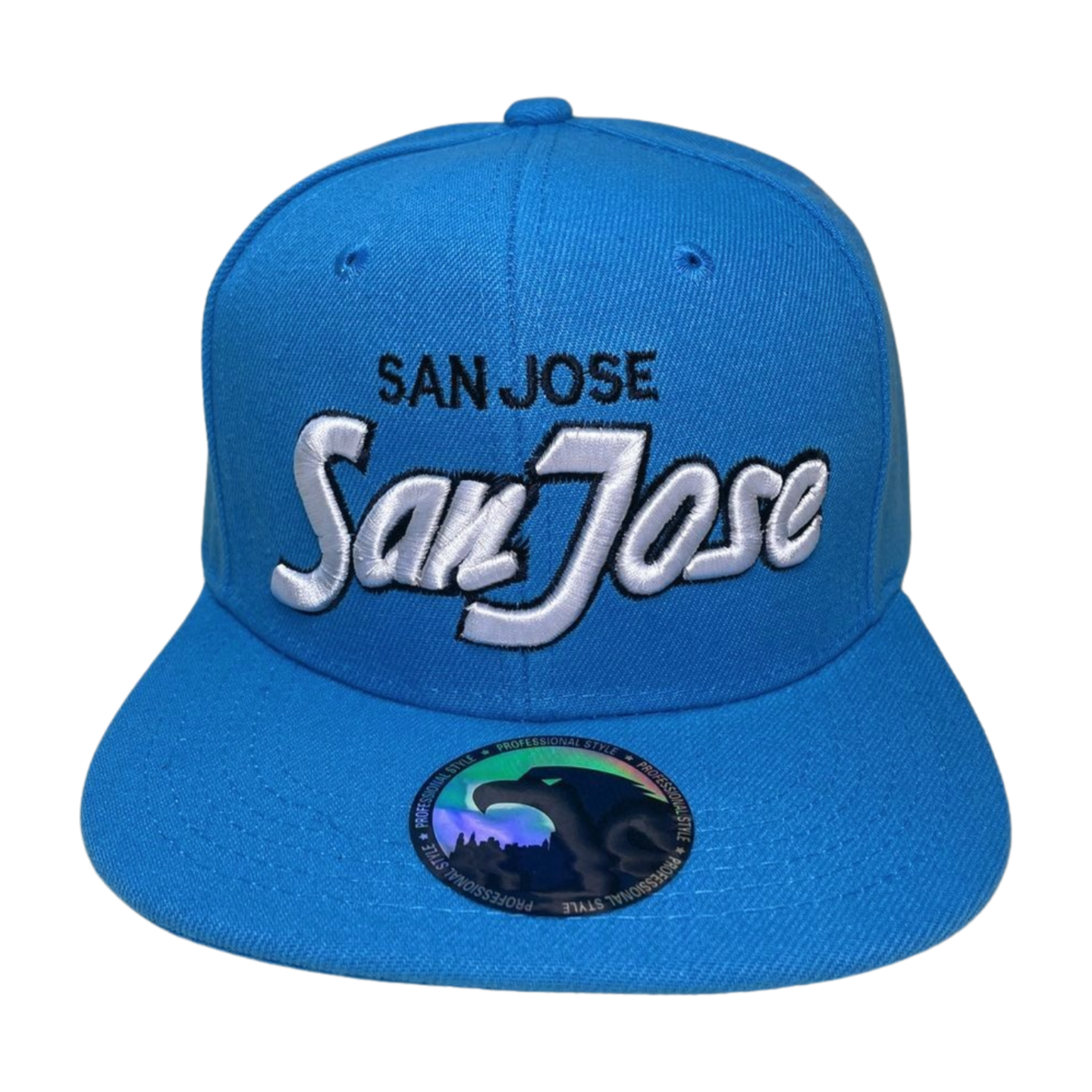 HPF-PK6-SAN JOSE EMBROIDERY, FLATBILL SNAPBACK 6PCS/PACK - BLUE - Burzip Wholesale