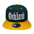HPF-DZ-OKLAND CLASSIC LETTER EMB FLATBILL 12PCS/DZ - GREEN/YELLOW - Burzip Wholesale