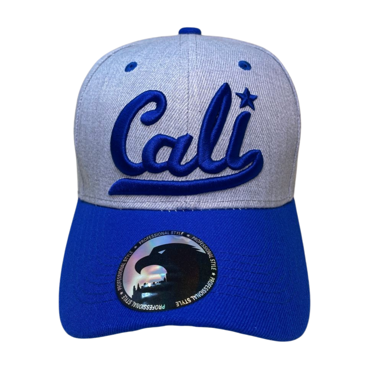 HV-DZ-CALI BEAR EMB-$4 - H.GREY/ROYAL/ROYAL EMB - Burzip Wholesale