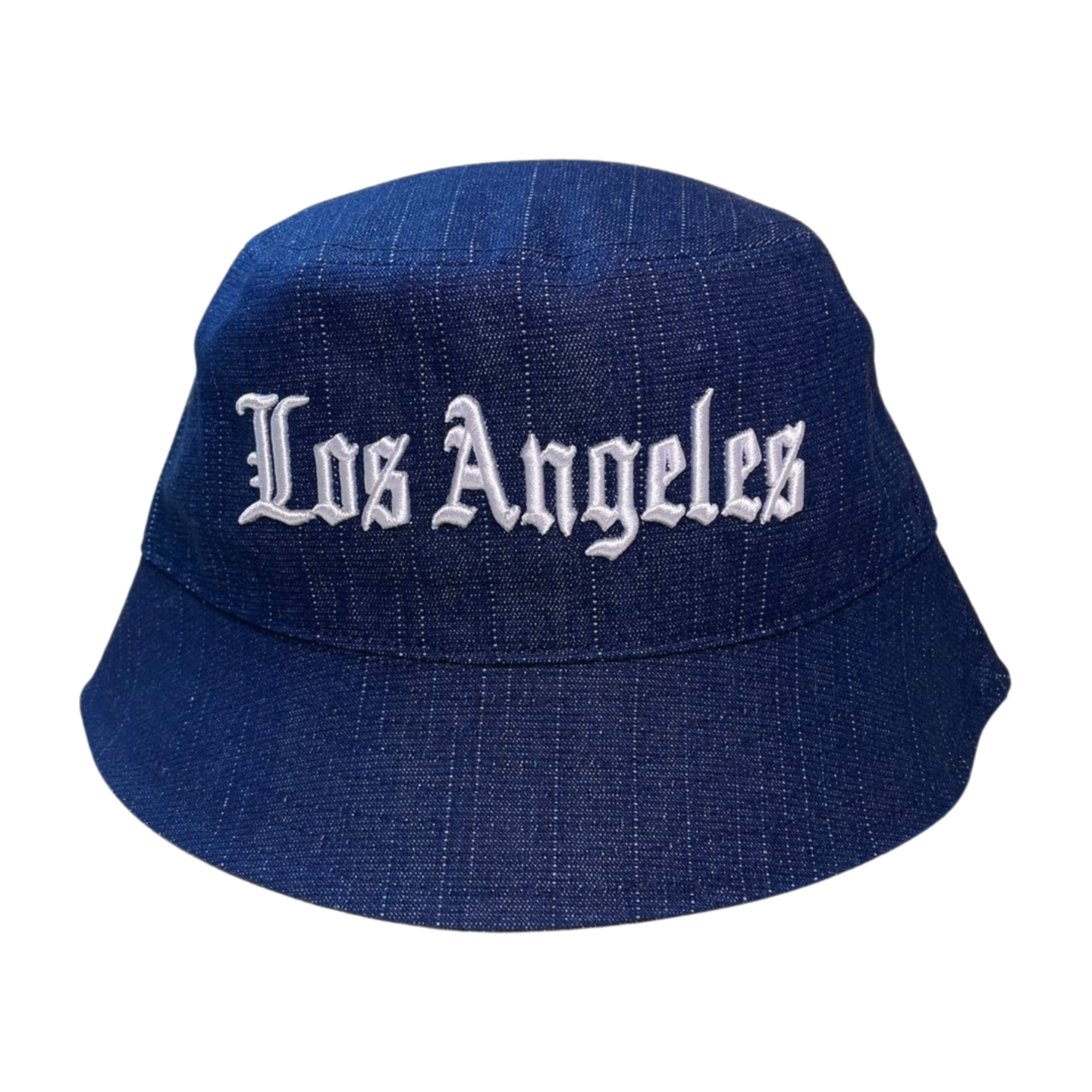 BUCKET-DZ-LOS ANGELES CLASIC EMBROIDERY 12PCS/DZ HBC - DENIM/WHT - Burzip Wholesale