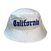 Bucket-DZ-CALIFORNIA Embroidery 12PCS/DZ HBC - WHT/ROYAL - Burzip Wholesale